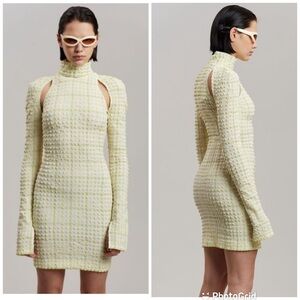 NANUSHKA Kali Mini Dress Gingham Yellow New with Tags!